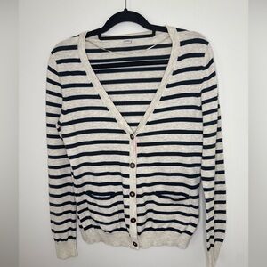 S. Oliver Striped V-Neck Cardigan Sweater Women’s Size 8